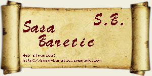 Saša Baretić vizit kartica